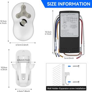 Universal Smart Ceiling Fan Remote Control and Dimmer Light Switch,Ceiling Fan Remote Replacement Compatible with Alexa,Google Assistant,Smart Life App,3 Speed,Timing,Dimming Remote Control