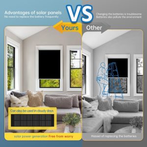 DENFOON Motorized Blinds with Remote,Thermal Electric Blinds【with Cover】,Customizable Automatic Roller Shades, Blackout Remote Control Blinds for Windows Upgrade to Smart Blinds, Gray,33" W x 72" H