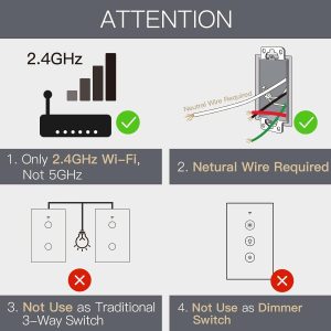 MOES 2.4GHz WiFi Wall Touch Smart Switch Neutral Wire Required, 3 Way Multi-Control, Glass Panel Light Switch Work with Smart Life/Tuya App, RF433 Remote Control, Alexa and Google Home White 3 Gang