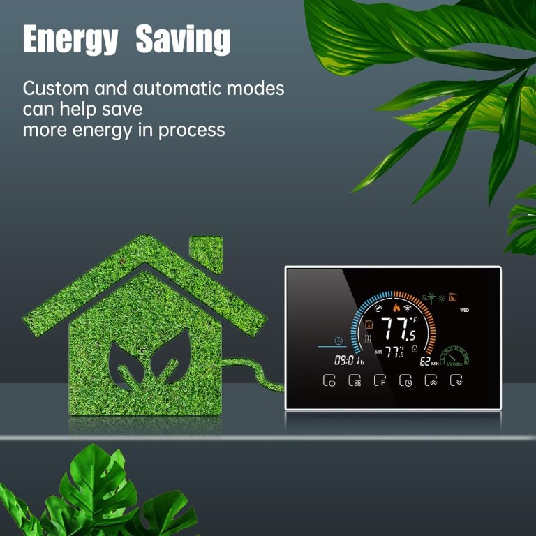 Smart Thermostat for Home, DXstring Programmable WiFi Thermostat for Home Pump, Intelligent Digital Display, 5+1+1 Time Setting, Energy Saving, Voice/APP/Touch Control (with C-Wire Adapter)