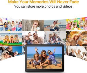 WiFi Digital Photo Frame 10 Inch 1920X1080P Touch Screen, Smart HD Display, 16GB Storage, Picture Frame Share Photos Videos via App, Email, Cloud