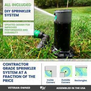 Quick-Snap QSK-745 In-Ground 5-Inch Pop-Up Adjustable Sprinkler 5-Pack With Quick Hose Connectors And Splitters