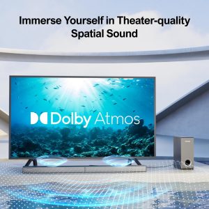 ULTIMEA 3.1.2ch True Dolby Atmos Sound Bar for Smart TV, 2 Up-Firing Drivers, 4K Dolby Vision HDR Pass-Through, HDMI in/eARC, 390W Peak Power Soundbar with Subwoofer, Ultra-Slim Series Nova S70, 2024