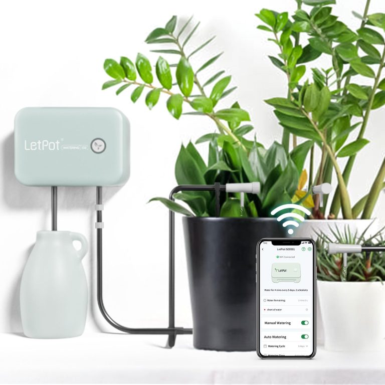 LetPot Automatic Watering System for Potted Plants, [Wi-Fi & App Control] Drip Irrigation Kit System, Smart Plant Watering Devices for Indoor Outdoor, Water Shortage Remind, IPX66 （Grey)