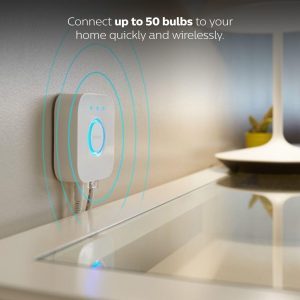Philips Hue Smart Light Starter Kit – Includes (1) Bridge and (2) 60W A19 LED Bulb, White and Color Ambiance Color-Changing Light, 800LM, E26 – Control with App or Voice Assistant