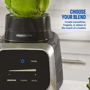 PowerXL Smart Pro Blender, BL6018, 75% Faster Blending, Smart Sensing, 1800 Watts, 68-oz Glass Pitcher, Smoothies, Frappés, Salsas