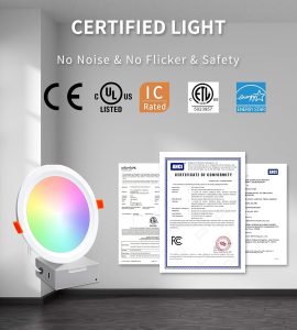 Smart LED Recessed Lighting 6 Inch, IC Rated & ETL Certified Recessed Ceiling Light, RGB & Cool & Warm White Dimmable Color Changing Downlight Work with Alexa/Google, Sync to Music, 1200Lumen,6 Pack