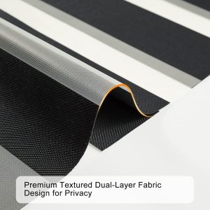 Persilux Blackout Cordless Zebra Blinds for Windows (34" W x 72" H, Dark Grey) with Upgraded Cassette Light Filtering Dual Layers Sheer Window Shades for Office and Home, Easy to Install