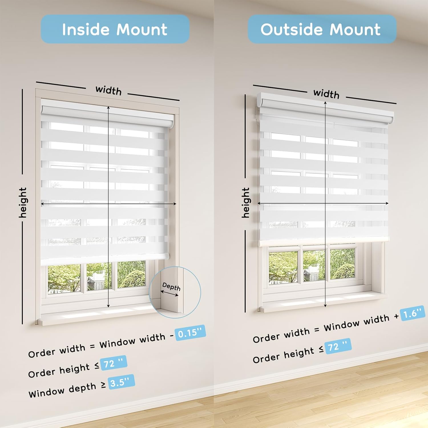 Solarhans Motorized Zebra Blinds Work with Alexa and Google Home, Smart Dual Layer Shades with Remote Control, Electric Shades for Indoor Windows with Type-C ＆ Solar Panel, White, 35’’W x 72’’H