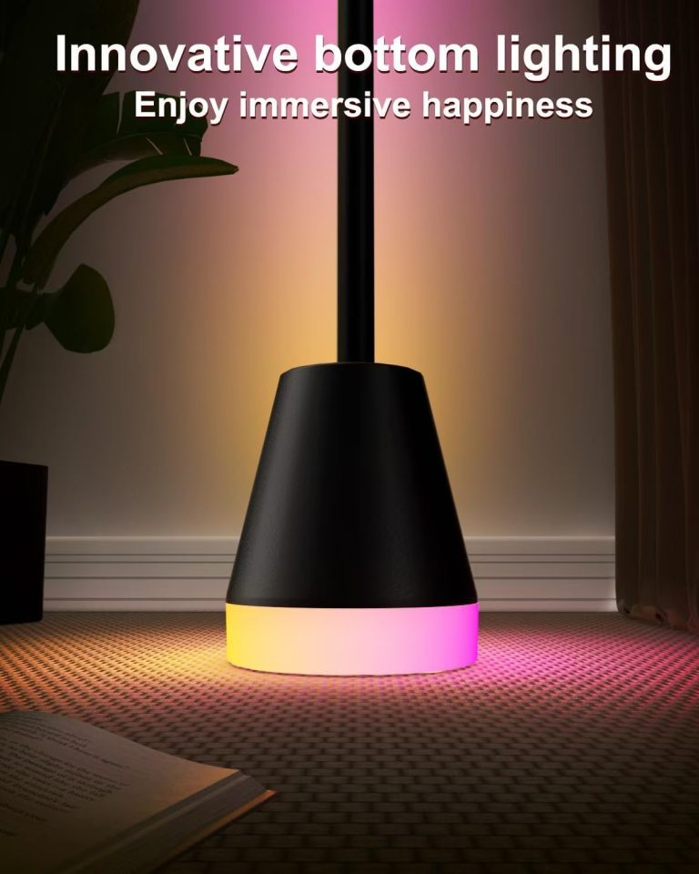 Keepsmile Smart RGB LED Corner Floor Lamp,172 LEDs Bright Standing Lamps for Living Room with APP and Remote,Modern Floor Lamp with Music Sync and 16 Million Colors, Ambient Lighting for Bedroom