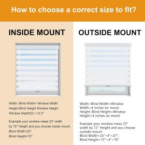 Persilux Cordless Zebra Blinds for Windows (24" W x 72" H, White) with Upgraded Cassette Free-Stop Light Filtering Dual Layers Sheer Roller Shades Thermal Insulated Blinds for Office & Living Room