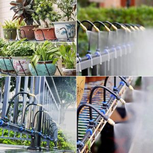 49.21Ft Drip Irrigation Kit Automatic Drip Irrigation System, 360° Bendable Garden Irrigation System, Garden Watering System Adjustable Bendable Nozzle Copper Sprayer System for Garden Yard