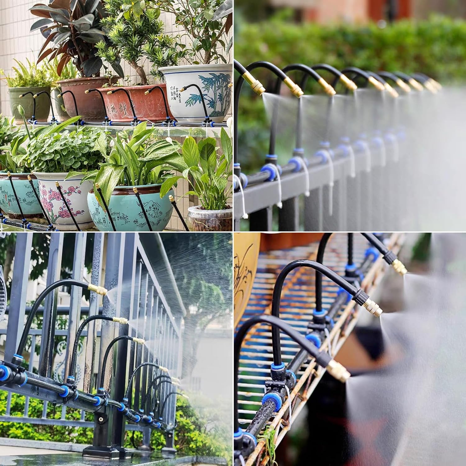 49.21Ft Drip Irrigation Kit Automatic Drip Irrigation System, 360° Bendable Garden Irrigation System, Garden Watering System Adjustable Bendable Nozzle Copper Sprayer System for Garden Yard