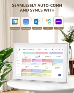 Canupdog Digital Calendar, 10.1inch Smart WiFi Digital Calendar&Chore Chart, 1920 * 1080 IPS Touch Screen HD Display for Family Schedules, Share Moments Instantly from Anywhere