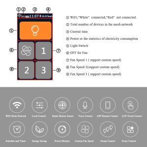 LANBON L8-HS4 LCD Smart Light Switch 4 Gang Single Pole,No Dim,Need Neutral Wire,Touchscreen 2.4G WiFi Night Light Smart Switch Work with Alexa/Google Home,Mesh Network No Offline for Whole Smart Home