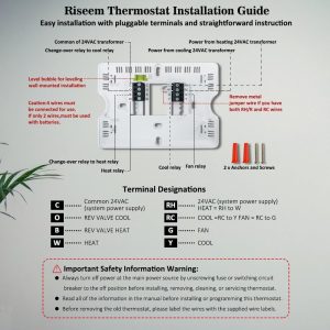 NonProgrammable Thermostat for Home, Digital Energy-Saving Thermostat,Single-Stage Systems, 1 Heat/1 Cool, Easy DIY Install,White Backlight
