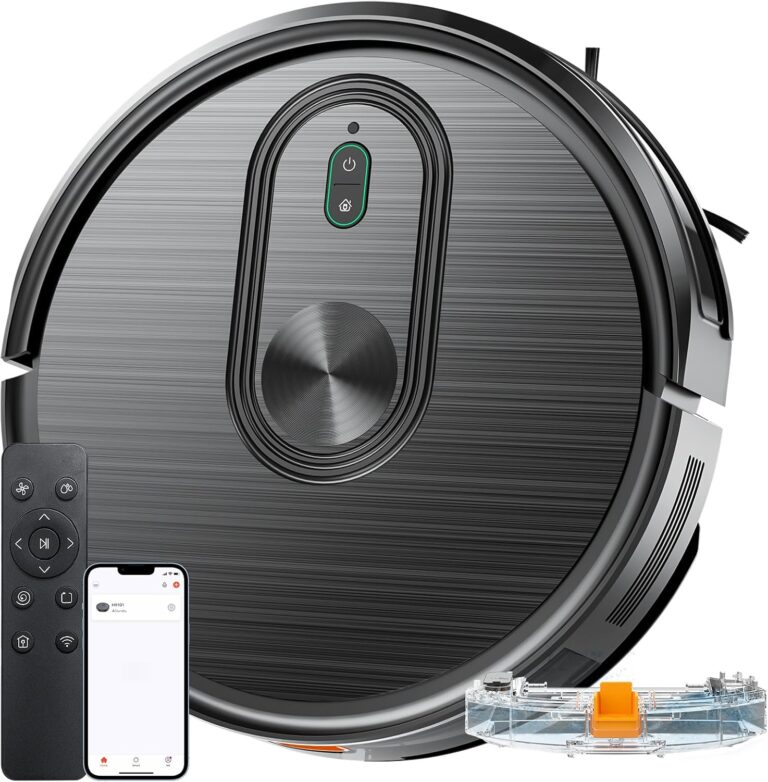 Robot Vacuum and Mop Combo, 2 in 1 Vacuuming & Mopping Robot with Schedule, App/Bluetooth/Voice, 3200Pa Max Suction, Self-Charging Robot Vacuum Cleaner, Slim, Ideal for Pet Hair, Hard Floor, Carpet