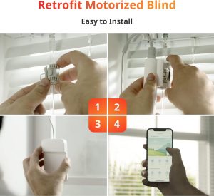 SwitchBot Smart Electric Motorized Blinds Kit – 3Pack with 2.4G WiFi Remote Control, Solar Powered, Compatible with Alexa, Google Home and Siri, Light Sensing Control, Unlimited Group Control