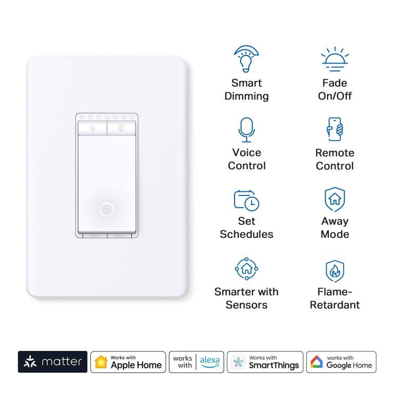 TP-Link Tapo Matter Smart Light Switch: Voice Control w/Siri, Alexa & Google Home | UL Certified | Timer & Schedule | Easy Guided Install | Neutral Wire Required | Single Pole | Tapo S505(2-Pack)