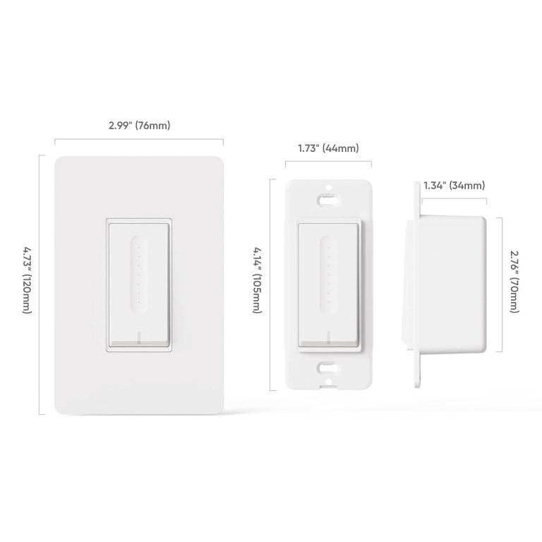 TREATLIFE 3 Way Smart Dimmer Switch 2 Pack, 2 Master 3 Way Dimmable Light Switches, 2.4GHz WiFi Smart Switch Compatible with Alexa and Google Home, Neutral Wire Needed, No Hub Required
