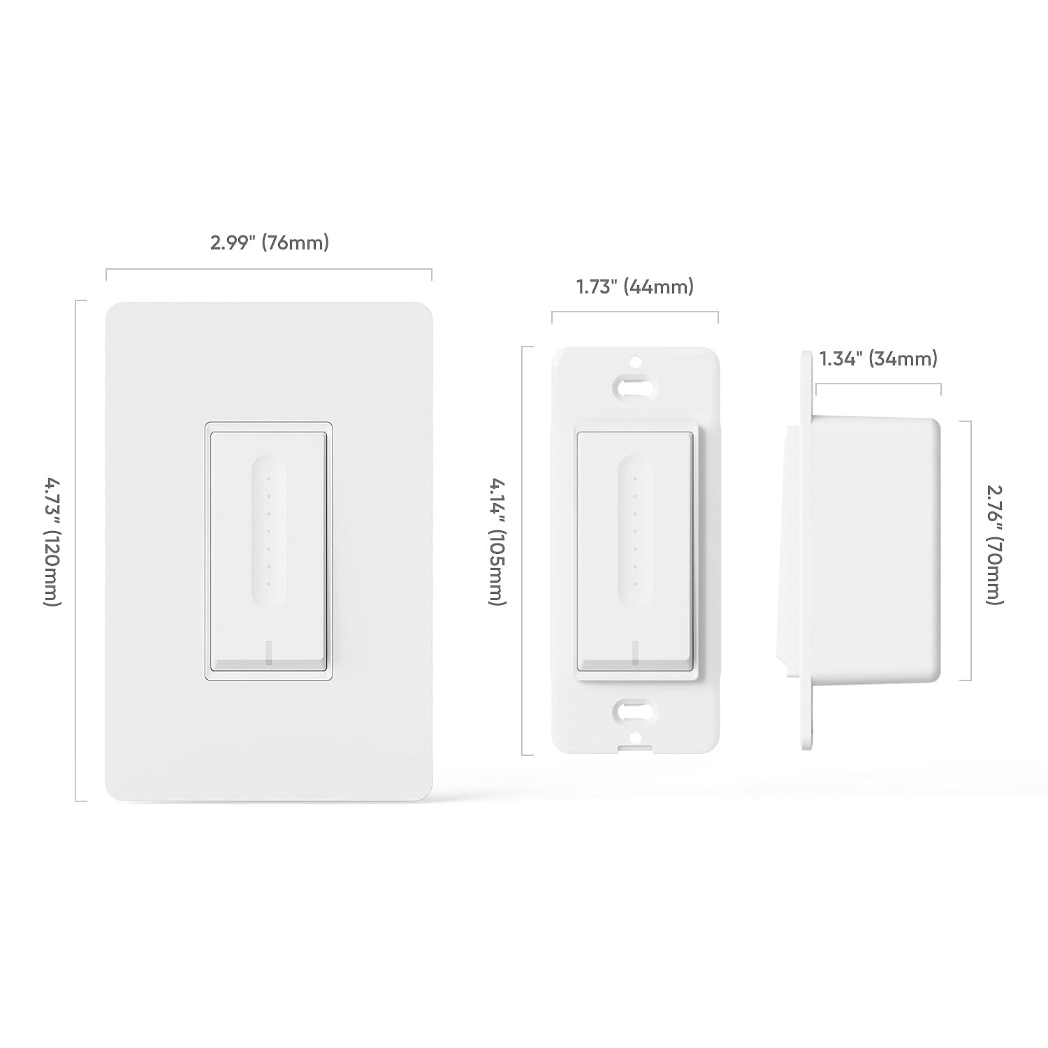 TREATLIFE 3 Way Smart Dimmer Switch 2 Pack, 2 Master 3 Way Dimmable Light Switches, 2.4GHz WiFi Smart Switch Compatible with Alexa and Google Home, Neutral Wire Needed, No Hub Required