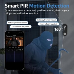 WISDOM VIEW Wireless Smart Video Doorbell System,7" Touchscreen Display,1080P Video Doorbell Camera with Motion Detection,2-Way Audio,Local Storage No Subscription, Easy Install Without Wiring
