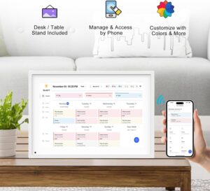 10.1 Inch Smart Digital Calendar Planner & Chore Chart, IPS HD Touchscreen Interactive Display for Family Schedules, Streamline Household Organization – Built-in Digital Picture Frames Function