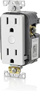 Leviton Decora Smart Outlet, Tamper-Resistant 15A, Wi-Fi 2nd Gen, Works with My Leviton, Alexa, Google Assistant, Apple Home/Siri & Wire-Free Companions for Switched Outlet, D215R-1RW, White