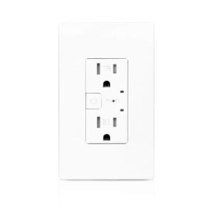 Smart Wall Outlet, Smart Tamper Resistant Outlet Compatible with Alexa and Google Assistant, Remote Control, ETL & FCC Approvel Samrt Receptacle, Requires 2.4 GHz Wi-Fi, No Hub Required, 4Pack