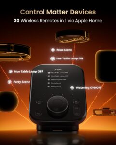 SwitchBot Hub 3 (3rd Gen), Smart Home Hub with 2.4″ IPS Screen & Knob Control, WiFi Thermometer Hygrometer, IR Remote Hub (Matter/Bluetooth 200m), Alexa/Google/Apple Home Compatible