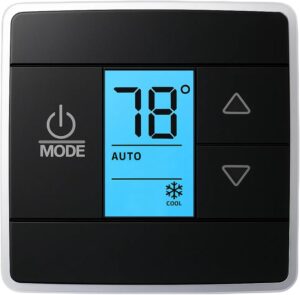 RV Thermostat Replacement for Dometic 3316250.712, Single Zone Control for Cool/Heat, 12V DC, Capacitive Touch, Blue Backlight