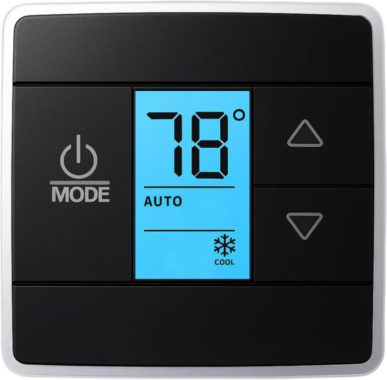 RV Thermostat Replacement for Dometic 3316250.712, Single Zone Control for Cool/Heat, 12V DC, Capacitive Touch, Blue Backlight
