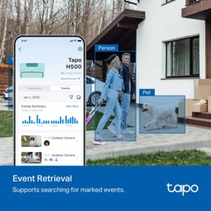 Tapo Smart Home Central Hub for Smart Devices – Connect up to 16 Tapo Cameras & 64 Sub-G Sensors, Built-in 16GB Storage + 2.5” SATA Expandable Storage Option, Improves Camera AI Accuracy – Tapo H500