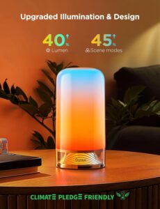 Govee RGBIC Smart Table Lamp 2, Touch Bedside Small Table Lamp Work with Matter, Alexa, LED Desk Lamp with 64 Scene Modes, Color Changing Lamp for Bedroom Living Room Dimmable Night Light(Corded)