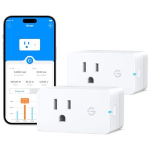 Govee Smart Plug with Energy Monitoring, WiFi Bluetooth Plug Work with Alexa and Google Assistant, 15A Smart Outlets with Timer & Group Controller, No Hub Required, ETL&FCC Certified for Home, 4 Pack