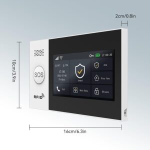 Hapippofa Home Security Alarm System,DIY Wireless WiFi Alarm System (Motion Detector, Door Window Sensor, Remote Control, Siren), Compatible with Alexa and Google for House, Apartment