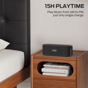 Monster Shock Plus Bluetooth Speaker, Portable Speaker with 30W Loud Stereo Sound, Bluetooth 5.4, TWS Pairing, 15H Playtime, Support AUX/TF Card, IPX6 Waterproof Wireless Speakers for Home, Outdoor