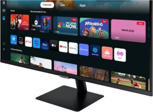 SAMSUNG 27-Inch M5 (M50D) Series FHD Smart Monitor with Streaming TV, Speakers, HDR10, Gaming Hub, Multiple Ports, Workout Tracker, Vision Accessibility Tools, LS27DM500ENXGO, 2024