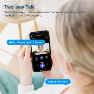 SearByte Wireless Smart Doorbell Camera, 1080P Video Resolutions, HD Live Image, AI Human Detection, Instant Alert, 2.4GHz Wi-Fi, Two- Way Audio, Night Vision, Cloud Storage,(Excluding Receiver)