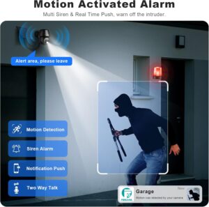 Solar Security Cameras Wireless Outdoor, 2K Pan/Tilt 360° View Solar/Battery Powered WiFi Cameras for Home Security with AI Motion Detection, Spotlight, 2-Way Audio, Siren, IP65, SD/Cloud Storage