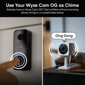 WYZE Doorbell Camera v2, 2K HD Security Video Doorbell with Color Night Vision, 2-Way Audio, IP65 Weather Proof, 24/7 Video Recording*, Package Monitor, Works with Alexa & Google Assistant, Wired