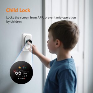 BSEED Wi-Fi Smart Thermostat for Home, Heat Pump Thermostat Touch Screen with Energy Saving, 7 Day Programmable (Holiday Mode), Works with Alexa and Google Assistant, White（C-Wire Adapter Included）
