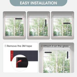 Motorized Blinds with Remote: Canisteo Battery Powered Control Electric Smart Roller Blinds Shades with Remote for Windows Cordless 100% Blackout, Grey, 36″ W X 72″ H