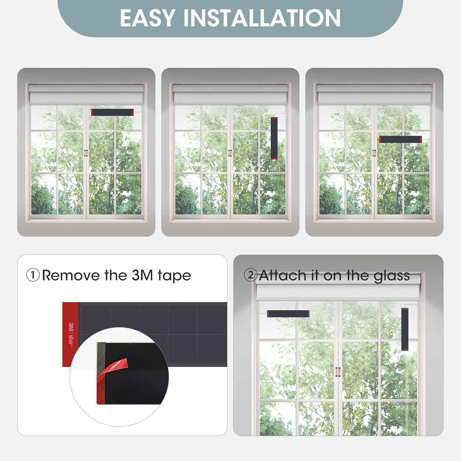 Motorized Blinds with Remote: Canisteo Battery Powered Control Electric Smart Roller Blinds Shades with Remote for Windows Cordless 100% Blackout, Grey, 36″ W X 72″ H