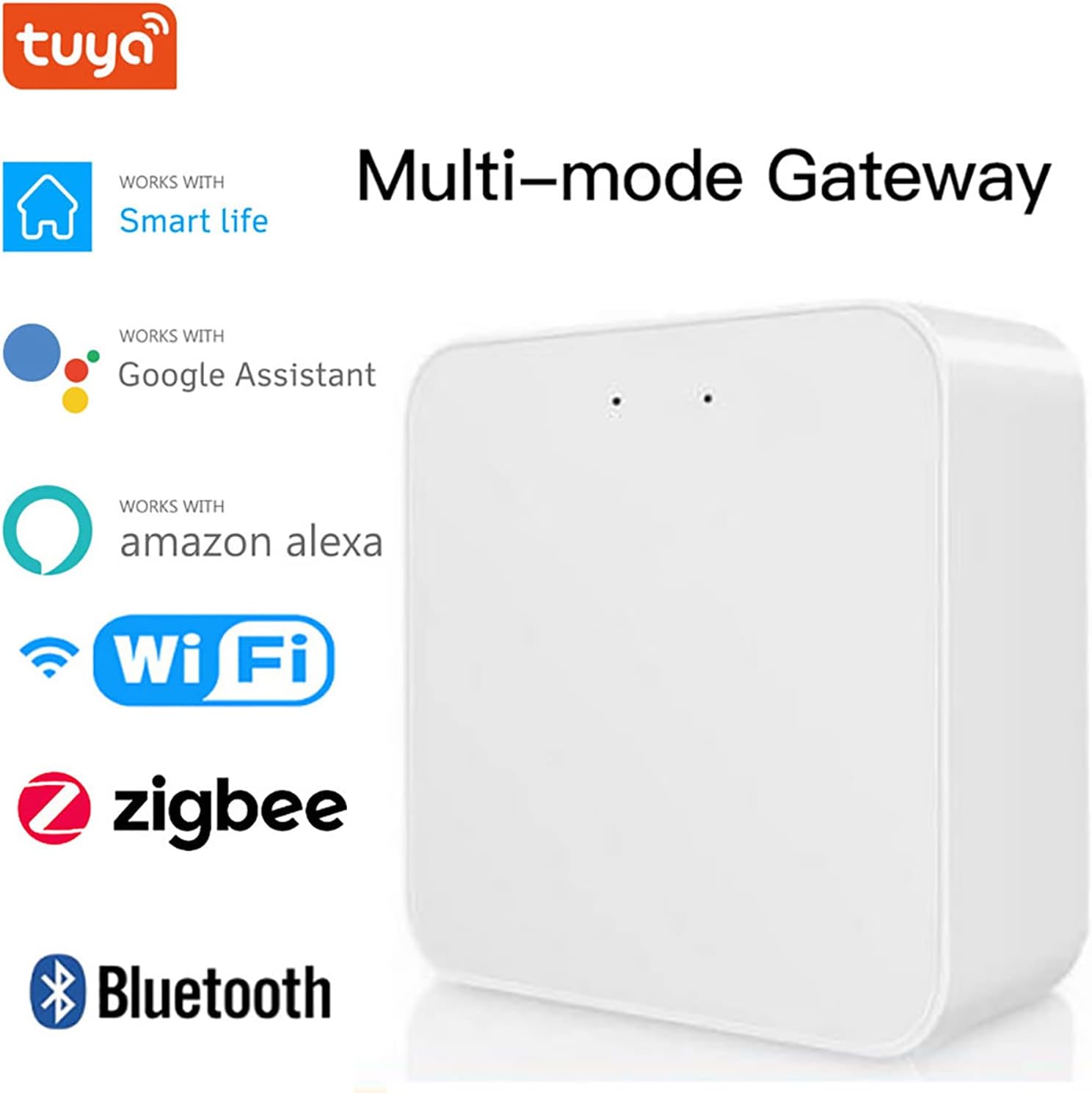Smart Multi-mode Gateway: ZigBee 3.0 & Bluetooth & Mesh Hub, App Remote Control, Intelligent Bridge Wireless Smart Home Gateway Voice Control via Alexa/Google Home (ONLY Surport Tuya Smart Devices)