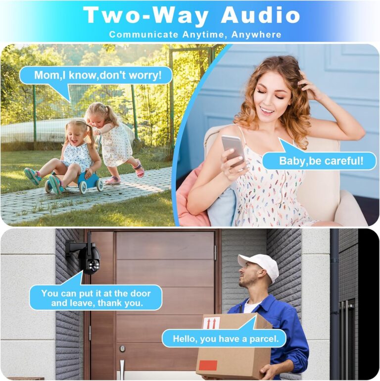 Solar Security Cameras Wireless Outdoor, 2K PTZ WiFi 3MP Indoor Security Camera for Home with Spotlight, PIR Motion Detection,Siren, Color Night Vision, 2-Way Talk, SD/Cloud Storage