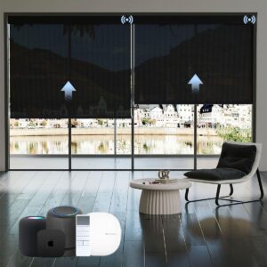 Uilvffo Motorized Blinds with Remote, Blackout Smart Blinds for Windows Automatic Shades Compatible with Alexa, Motorized Shades Customized for Bedroom Home Office (Multicolor Fabric Sample)