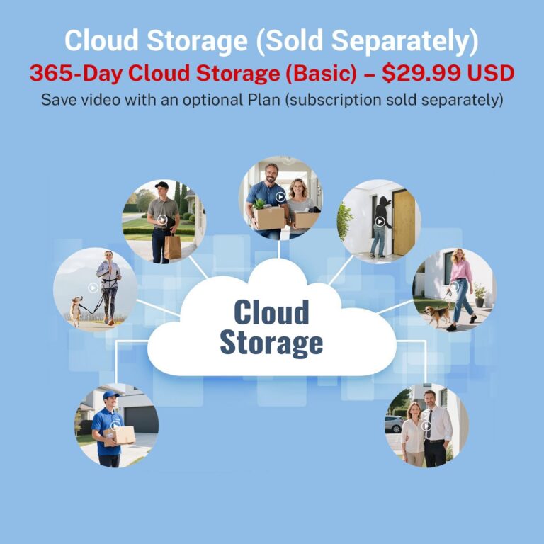 Wireless Wi-Fi Video Doorbell Camera with AI Motion Detection, Way Audio, Night Vision, Cloud Storage, 2.4GHz Wi-Fi Only, Battery Powered