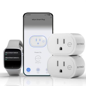 eKyro Smart Plug | Compatible with Alexa, Google Home Assistant, iPhone, Siri, Android, Power Tracking 15A 1800W, No Hub or Subscription Required, Apple Intelligence, Gemini (Non-Monitoring, 4)