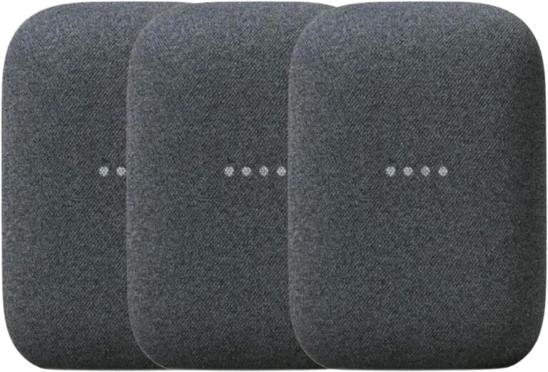 Google Audio (3-Pack) Smart Speakers – Wireless Bluetooth & Wi‑Fi Home Speaker Bundle with Powerful Stereo Sound, Multi-Room Audio Assistant Voice Control